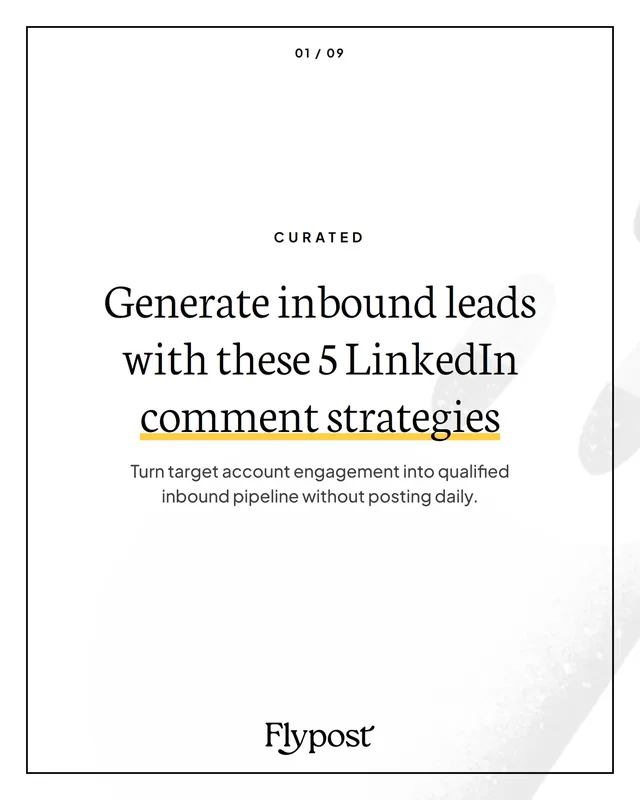 Carousel cover: Generate inbound leads with these 5 LinkedIn comment strategies
