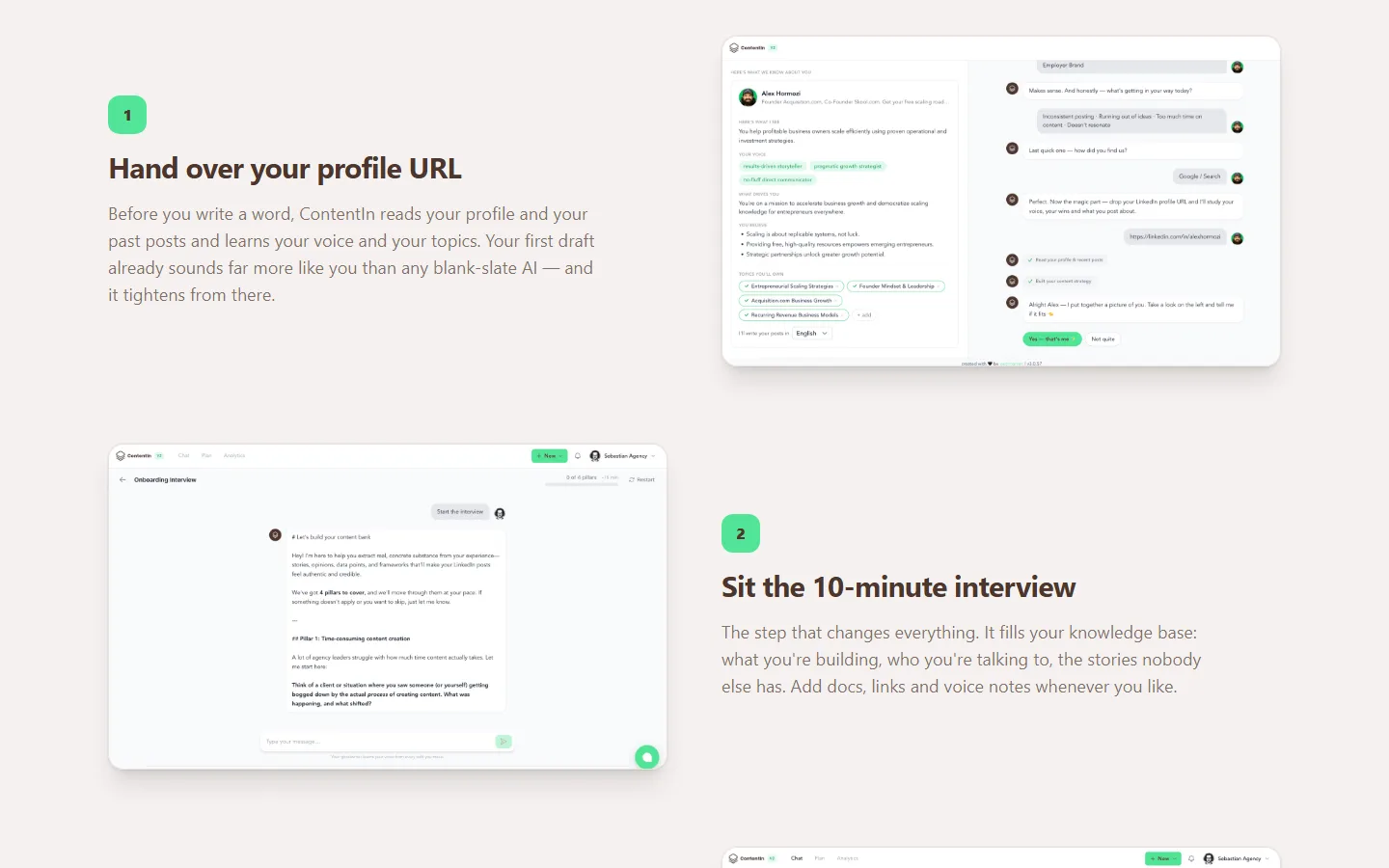 ContentIn product screenshots from its website