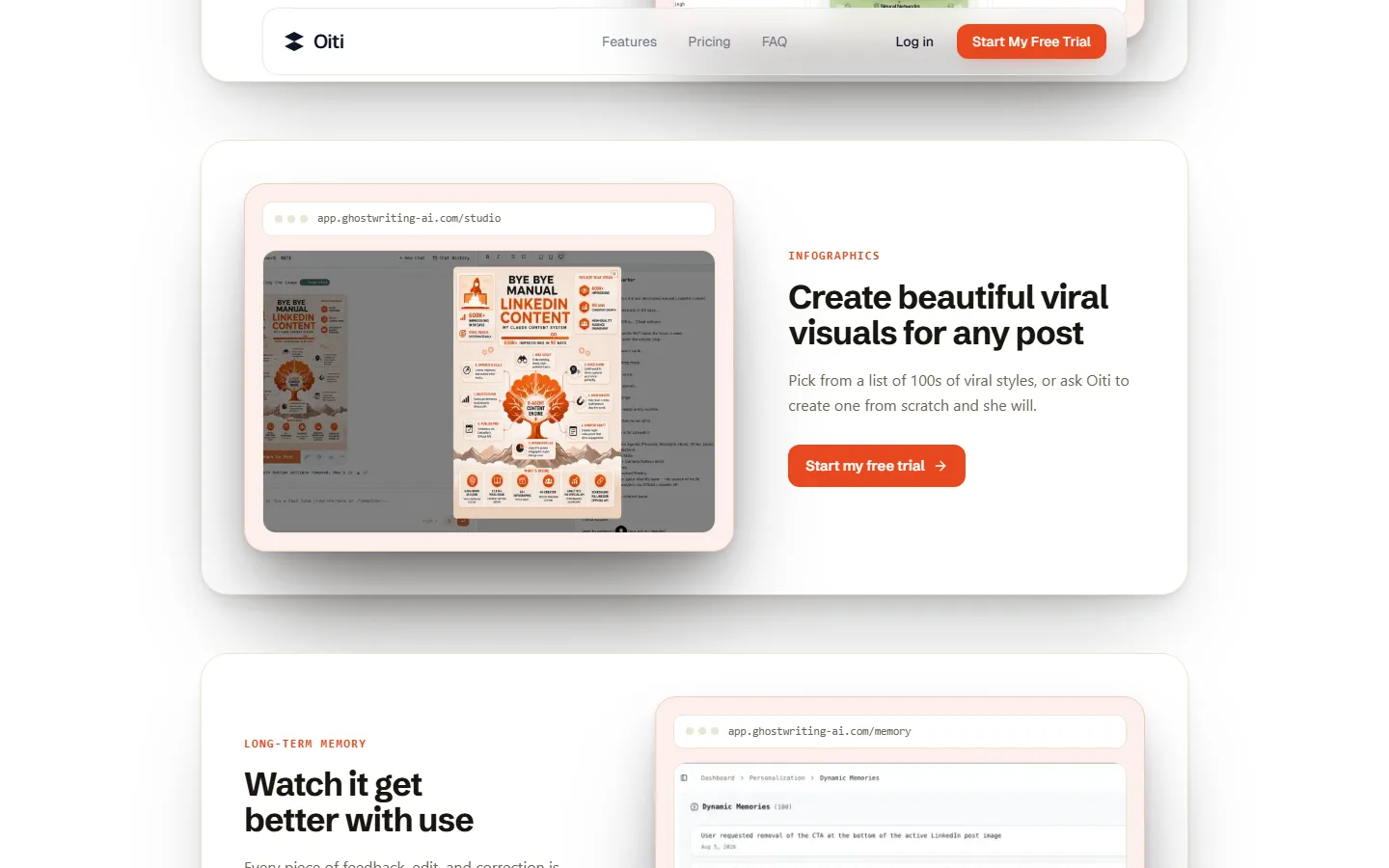 Oiti product screenshots from its website