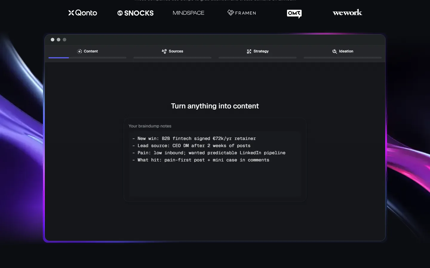 Scripe product screenshots from its website