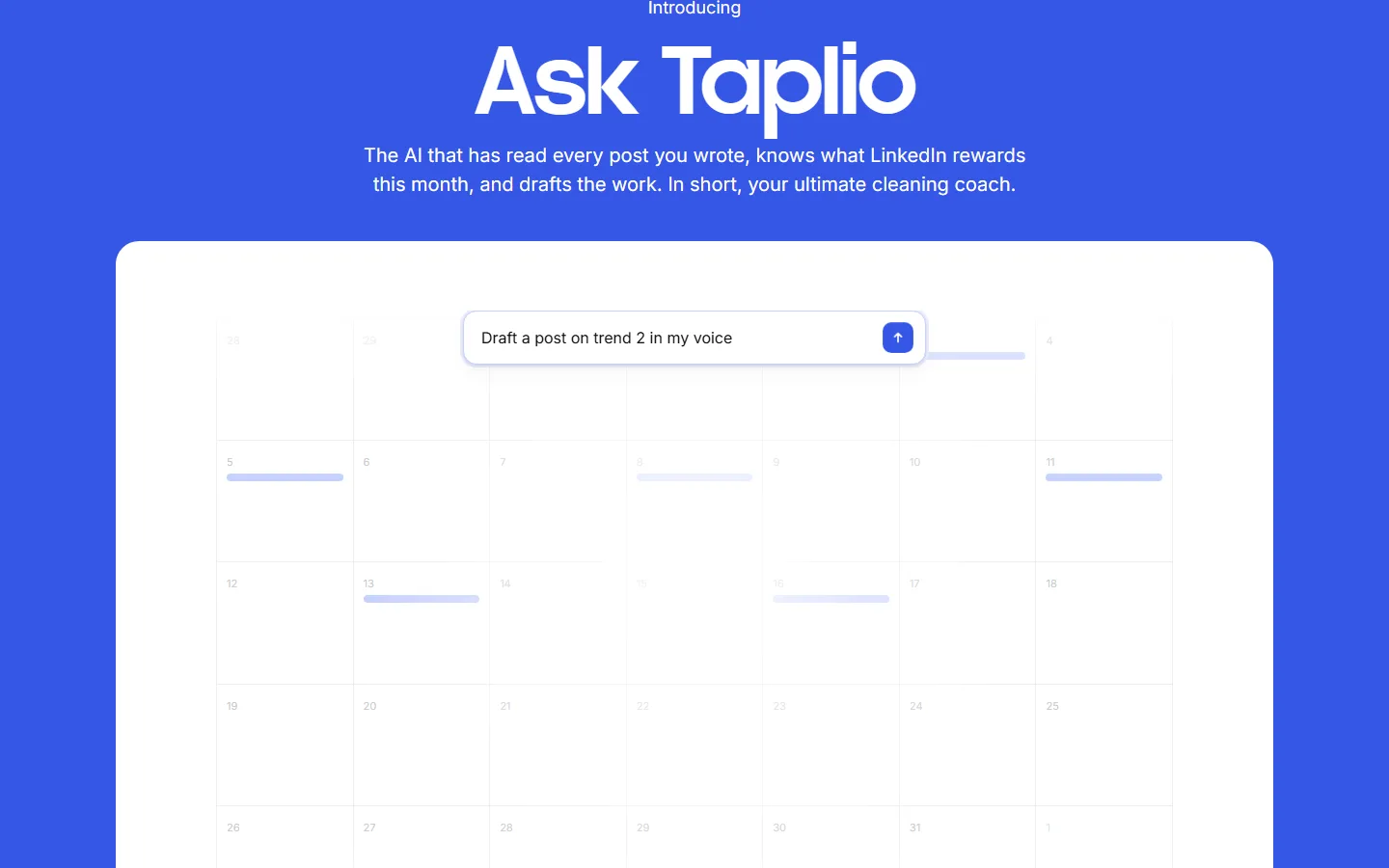 Taplio product screenshots from its website