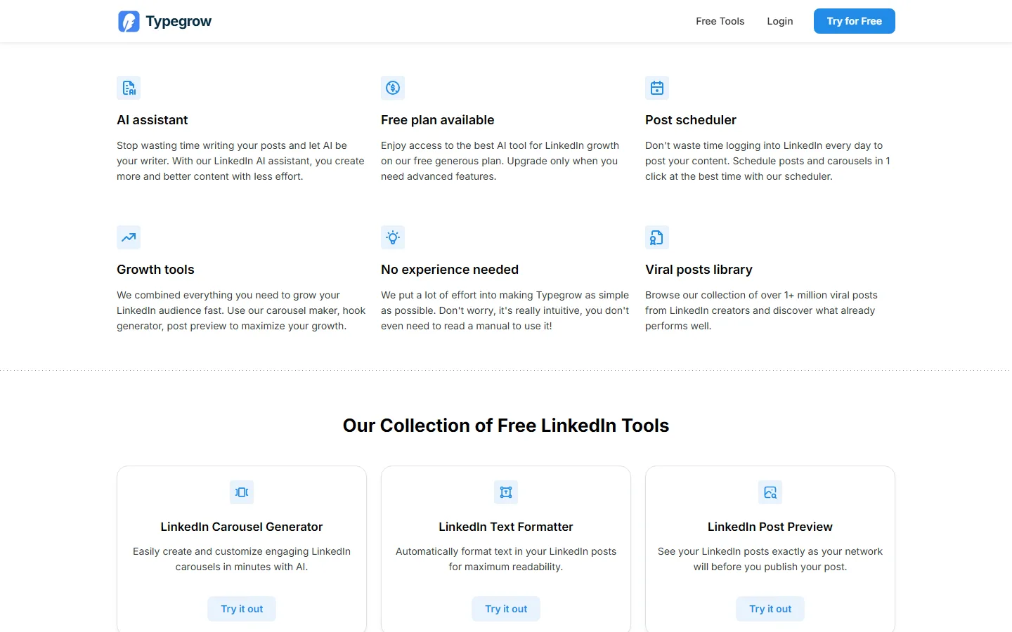 Typegrow product screenshots from its website